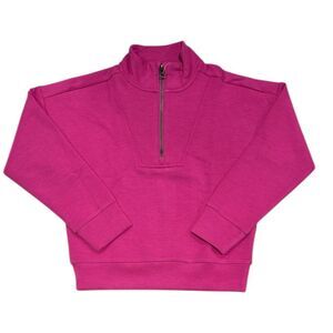 Member's Mark Girls Brushed Fabric Sandwash Quarter Zip Pullover - Pink